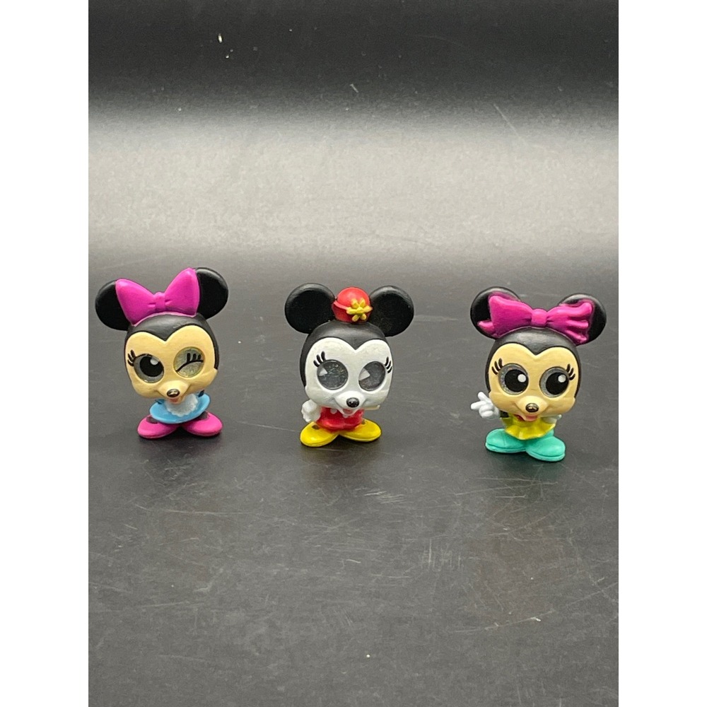 Disney Doorables Minnie Mouse Mini Figure Lot of 3 Glitter Eyes Series